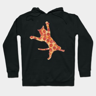 Funny Pepperoni Pizza Jumping Cat Hoodie